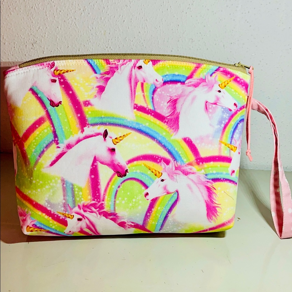 Rainbow unicorn zipper pouch